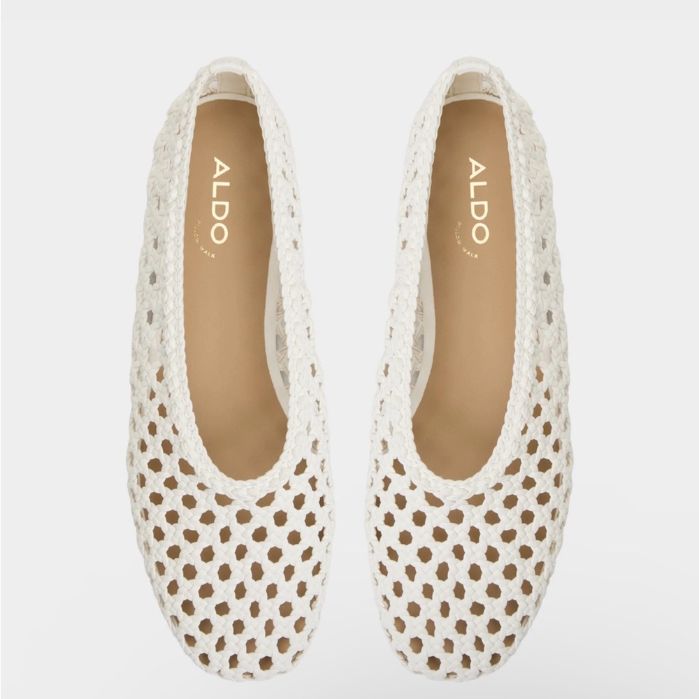 ALDO Joselia White Crochet Flats